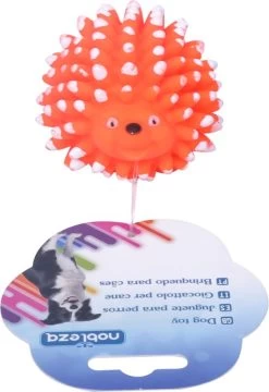 Nobleza Hondenspeeltje – Speelgoed Voor Honden – Piepspeelgoed – Vinyl – Egel – Rubber – Oranje