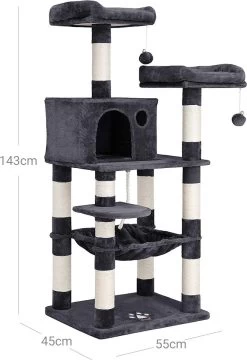 Kattenboom – Katten Speelgoed – Katten Huis – Krab Boom – Klim Boom – Rook Grijs