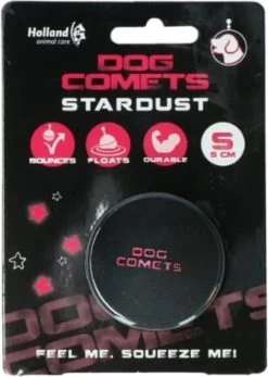 Dog Comets Ball Stardust Hondenspeeltje – Duurzaam Honden Speelgoed – Stevige Honden Bal – Rubberen Bal – Geschikt Voor Honden – Zwart/Roze – 6 Diameter
