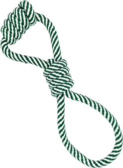 Viervoetjes – Dubbele Lus – Trektouw – Groen – Honden Speelgoed – HondenSpeeltjes – HondenTouwen