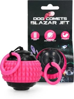 Dog Comets Blazar Jet Met TPR Band Hondenspeeltje – Duurzaam Honden Speelgoed – Stevige Honden Bal – Rubberen Bal – Geschikt Voor Honden – Hondenbal Voor Gezonder Tandvlees – Speelbal – Roze