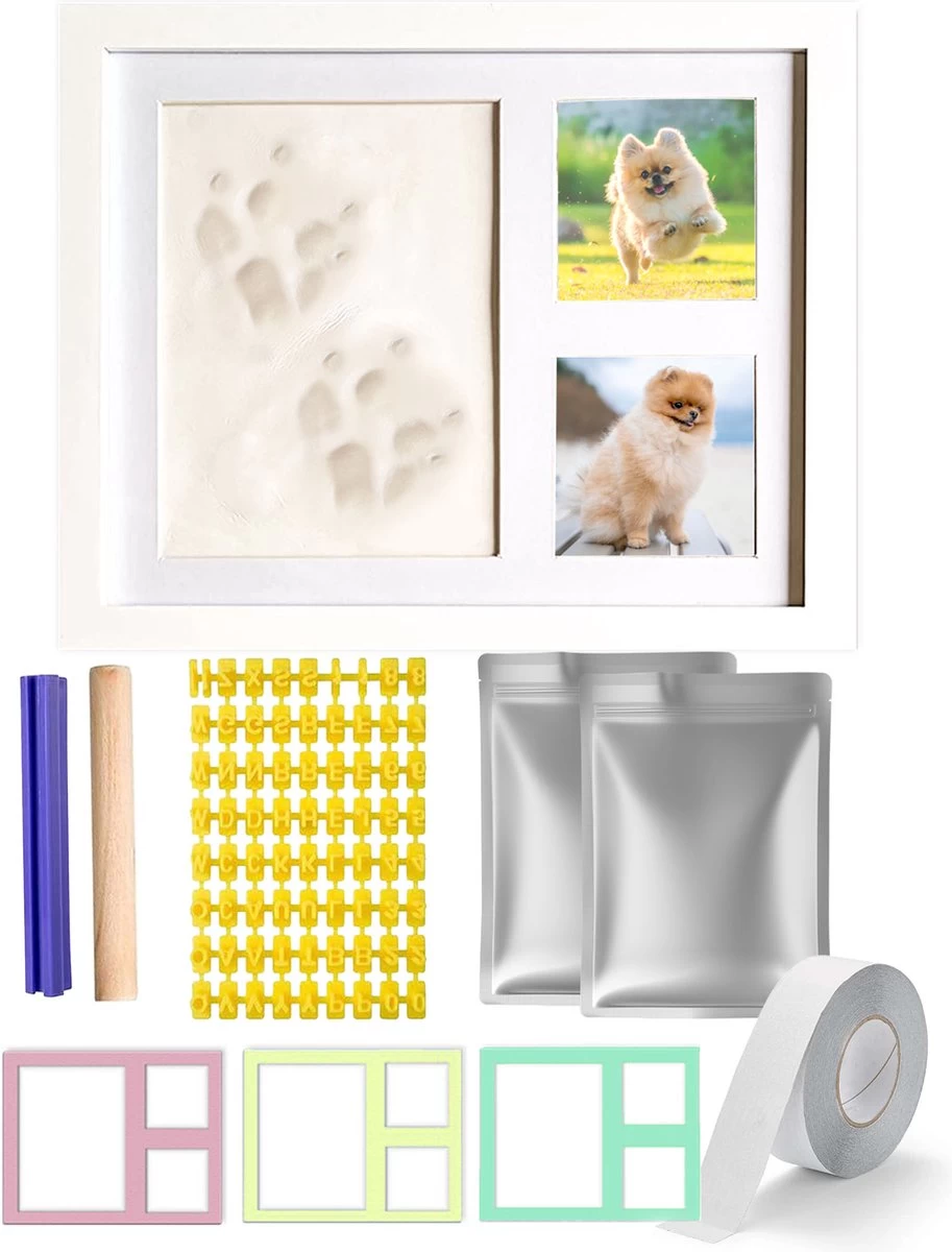Honden Fotolijst Met Kleiafdruk – Gipsafdruk – Speelgoed Voor Dieren – Pootafdruk Hond – Puppy Speelgoed – Gipsafdruk Huisdier 3 Honden Fotolijst Met Kleiafdruk – Gipsafdruk – Speelgoed Voor Dieren – Pootafdruk Hond – Puppy Speelgoed – Gipsafdruk Huisdier