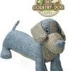 Country Dog Lucky – Honden Speelgoed – Honden Speeltje Met Piepgeluid – Honden Knuffel Gemaakt Van Duurzame Materialen – Dubbel Gestikt – Extra Lagen – Voor Trek Spelletjes Of Apporteren – Grijs/Blauw – 30x15cm -Huisdier Speelgoed Winkel 946x1200 1