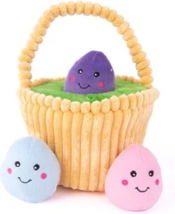 Zippy Paws ZP714 Zippy Burrow – Easter Egg Basket – Speelgoed Voor Dieren – Honden Speelgoed – Honden Knuffel – Honden Speeltje – Honden Speelgoed Knuffel – Hondenspeelgoed Piep – Hondenspeelgoed Bijten